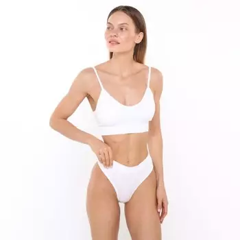 Комплект женский (топ,стринги), цвет белый, размер 42-46