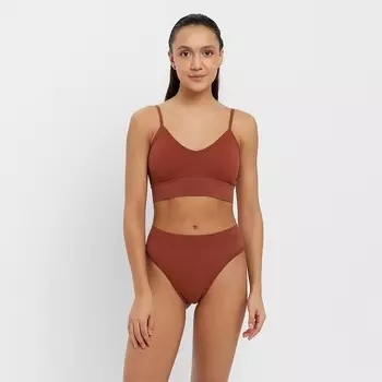 Комплект женский (топ, трусы) Collorista, коричневый, размер 42-44