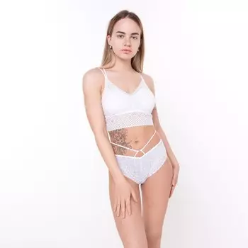 Комплект женский (топ,трусы), цвет белый, размер 46-48
