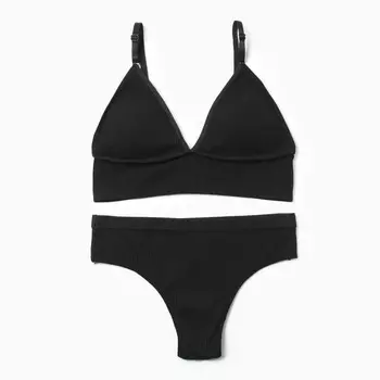 Комплект женский (топ, трусы) Collorista, чёрный, размер 42-44