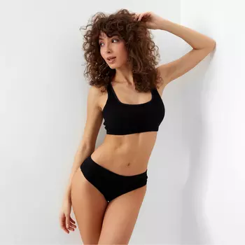 Комплект женский (топ, трусы) Collorista, чёрный, размер 44-46