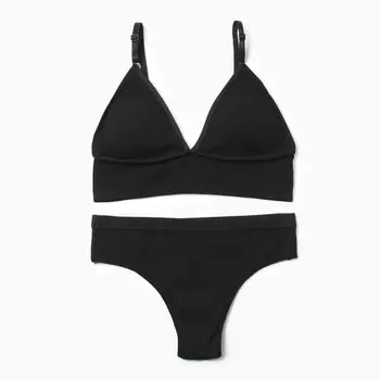 Комплект женский (топ, трусы) Collorista, чёрный, размер 46-48