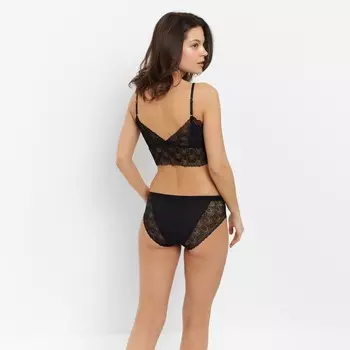 Комплект женский (топ, трусы) цвет чёрный, размер 42-44