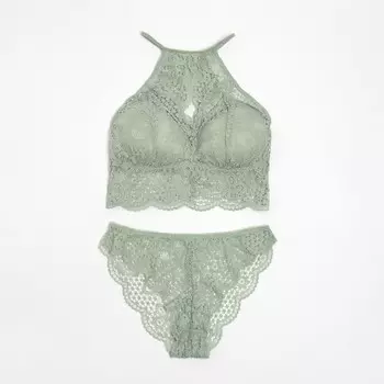 Комплект женский (топ, трусы) цвет олива, размер 42-44