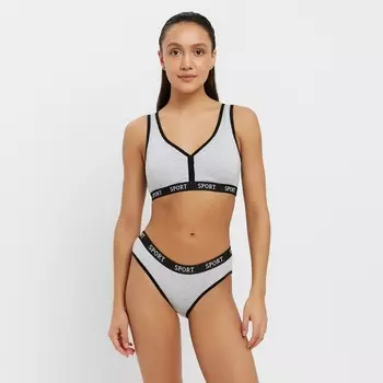 Комплект женский (топ, трусы) Collorista, серый, размер 42-44