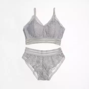Комплект женский (топ, трусы) цвет серый, размер 42-44