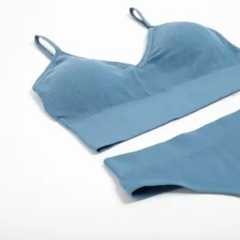 Комплект женский (топ, трусы) Collorista, синий, размер 42-44