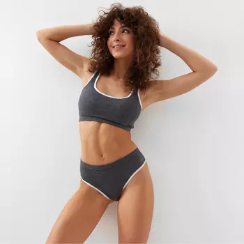 Комплект женский (топ, трусы) Collorista, тёмно-серый, размер 42-44