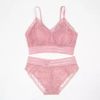 Комплект женский (топ, трусы) цвет тёмно-розовый, размер 42-44