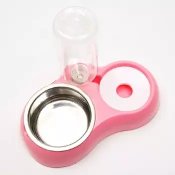 Комплекс автопоилка и автокормушка, 29 х 18,5 х 6 см, розовый