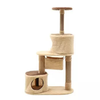 Комплекс для кошек с когтеточкой, разборный, 3 уровня, 72 х 36 х 124,5 см, бежевый