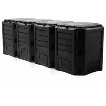 Компостер, 1600 л, пластик, чёрный