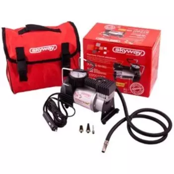 Компрессор автомобильный, метал., 35 л/мин Skyway, сумка, 7 атм. , S02001008