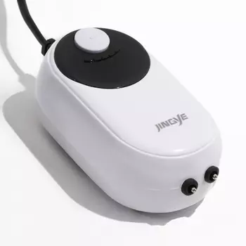 Компрессор для аквариума JINGYE YE-623, бесшумный, с регулировкой мощности,2 x 4,5 л/мин,9Вт