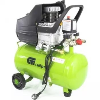 Компрессор воздушный "Сибртех" КК-1500/24 58037, 1.5 кВт, 198 л/мин, 24 л, прямой привод, масляный