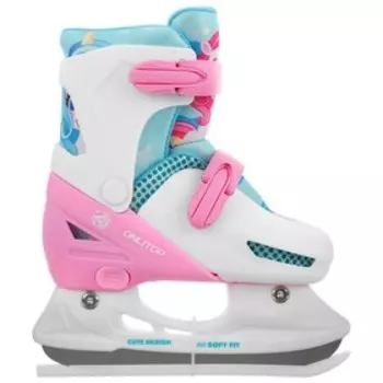 Коньки ледовые детские раздвижные «Единорожка» 223R, текстиль, пластик размер 30-33
