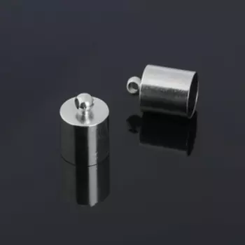 Концевик-шапочка, СМ-165, (набор 5 шт.), 1,20,8см, d(вн.)=0,7см, цвет серебро