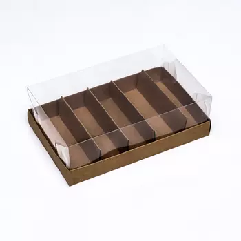 Кондитерская коробка складная под 5 эклеров, крафт, 2213.57 см