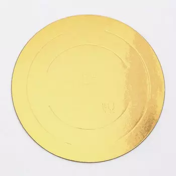 Кондитерская подложка, под торт, золото-белая, 20 см, 1.5 мм