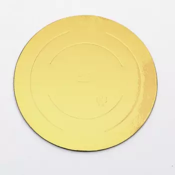 Кондитерская подложка, под торт, золото-белая, 22 см, 3,2 мм