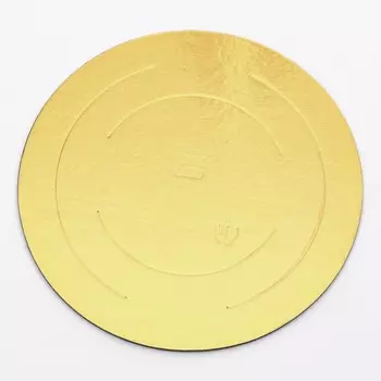 Кондитерская подложка, под торт, золото-белая, 23 см, 3,2 мм