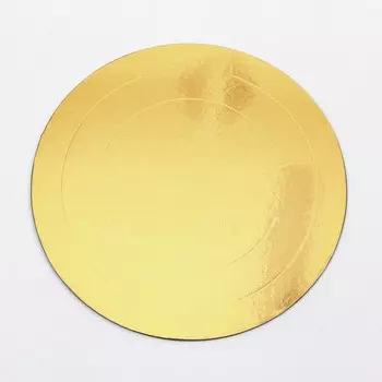 Кондитерская подложка, под торт, золото-белая, 26 см, 1.5 мм