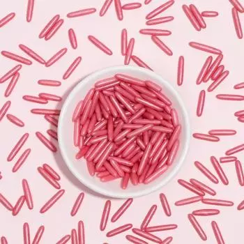 Кондитерская посыпка, палочки зеркальные, розовые, 50 г