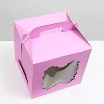 Кондитерская упаковка,2 окна, сиреневая, 30 х 30 х 30 см