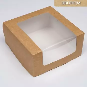 Кондитерская упаковка с окном, крафт, 212110 см