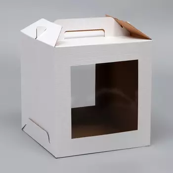 Кондитерская упаковка, с ручками, 2 окна, 282830 см