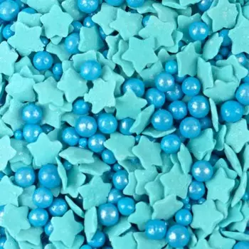 Новогодняя посыпка кондитерская декоративная "Микс": синяя, голубая, 50 г