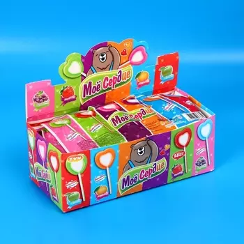 Конфета «Моё сердце», клубника, апельсин, яблоко, виноград, 18 г