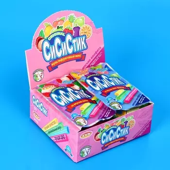 Конфета мягкая "СИ СИ СТИК", микк-фруктовый с тату, в соломинках, 5 г