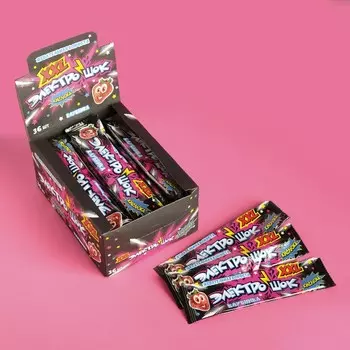 Конфета жевательная "Электрошок" XXL с ароматом клубники, 25 г