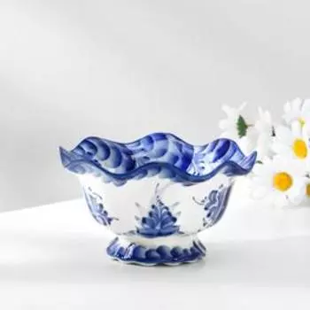 Конфетница «Цветок», 14х7,5 см, гжель