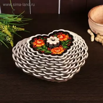 Конфетница "Цветы. Вид 7", сердце, 20х18 см