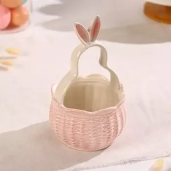 Конфетница Доляна «Зайка», 13,321,5 см, доломит, розовая