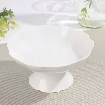 Конфетница Добрушский завод «Бельё», фарфор, 300 мл, h=15.2 см, белая