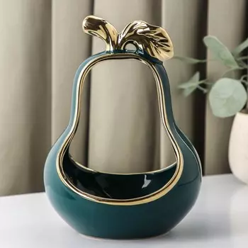 Конфетница «Груша», 15×15×23 см, цвет зелёный