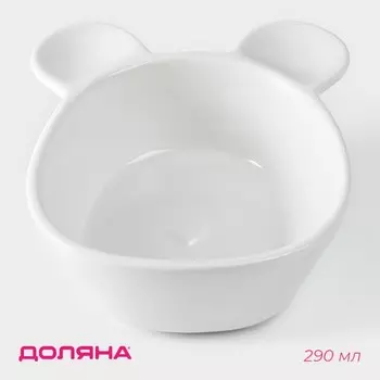 Конфетница Доляна «Мишка Отто», 290 мл, 15125 см, доломит, белая