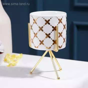 Конфетница керамическая «Клевер», 220 мл, 8,514 см, цвет белый