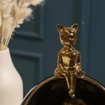 Конфетница «Кошечка», 20×19×26 см, цвет чёрный