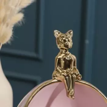 Конфетница «Кошечка», 20×19×26 см, цвет розовый