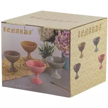 Конфетница на ножке Lenardi «Бавария», d=15.5 см, цвет карамельный