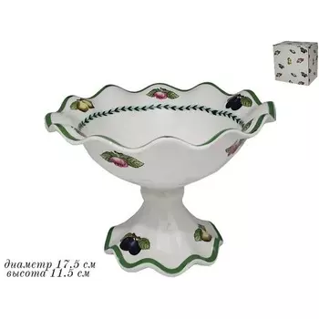 Конфетница на ножке Lenardi «Фрукты», d=17.5 см