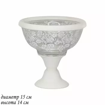 Конфетница на ножке Lenardi, стекло, 15 см