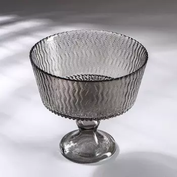 Конфетница на ножке «Ретро Grey», d=16 см, цвет серый