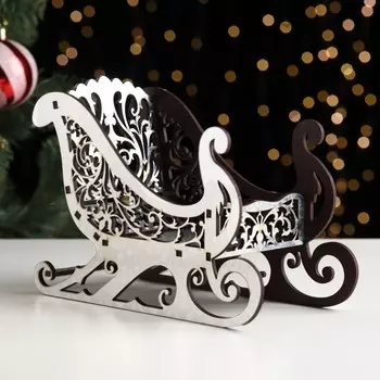 Конфетница «Новогодние сани серебро», 201410 см