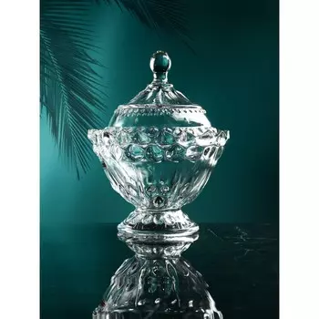 Конфетница с крышкой «Ягут», 700 мл, стекло, Иран