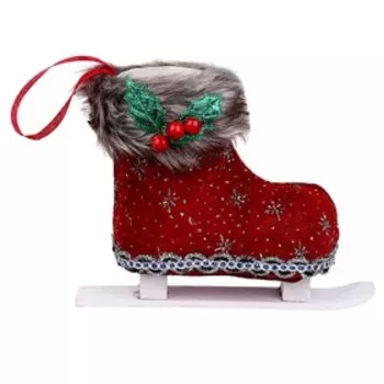 Конфетница «Сапожок», бордовая